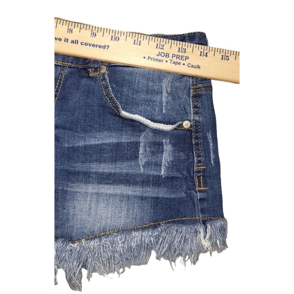 Anthropologie‎ Altard State Shorts Womens 7 Cut Off Blue Denim Distressed Jean - Picture 7 of 12